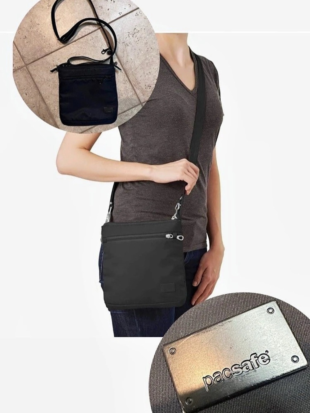 Pacsafe Citysafe CX Anti-Theft Convertible Crossbody Bag Crossbody Bag in Black
